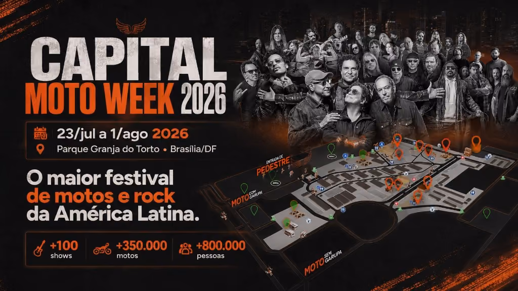 Capital Moto Week 2026 anuncia line-up histórico e transforma Brasília em uma viagem pelas décadas do rock