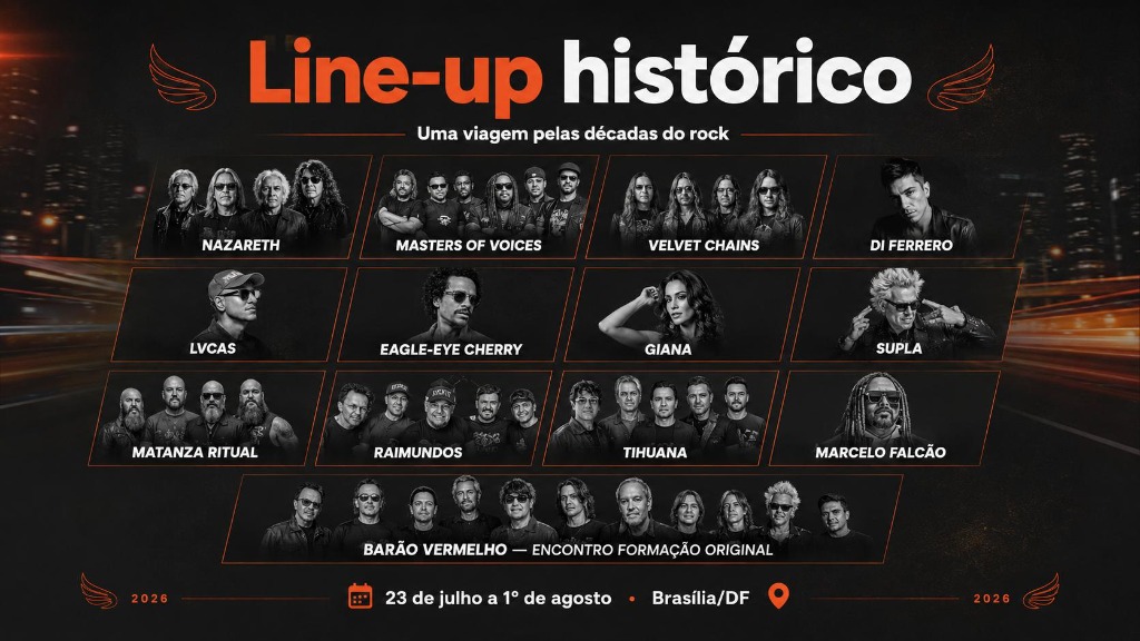 Capital Moto Week 2026 anuncia line-up histórico e transforma Brasília em uma viagem pelas décadas do rock — imagem 3